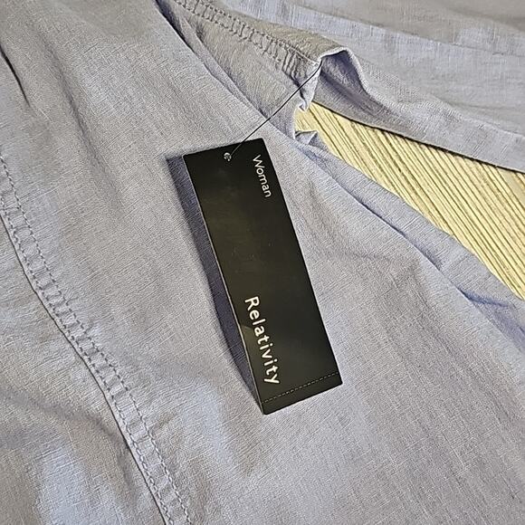 Relativity Button Down Linen Blend Top Shacket Womens Plus Size 3X NWT - Picture 6 of 11